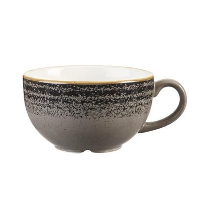 Churchill SPCBCB201 8 oz Studio Prints Stackable Cappuccino Cup - Ceramic, Charcoal Black