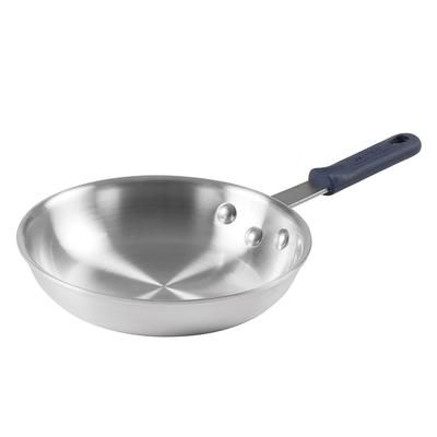 Winco AFP-8A-H Gladiator 8" Aluminum Frying Pan w/ Solid Silicone Handle, Natural Finish, With Sleeve, Blue