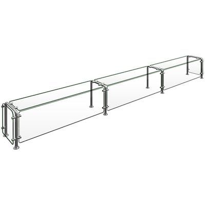 Hatco ED20-12012 Full Service Mounted Food Shield - 120" x 12" x 18", Glass/Stainless Steel, Clear, 0.38 in