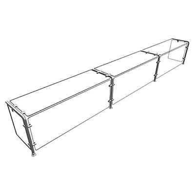 Hatco EP11-12012 Full Service Mounted Food Shield - 120" x 12" x 18", Glass/Stainless Steel, Clear, 0.25 in