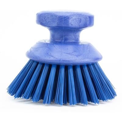 Carlisle 42395EC14 5" Round Scrub Brush - Polyester Bristles, Blue