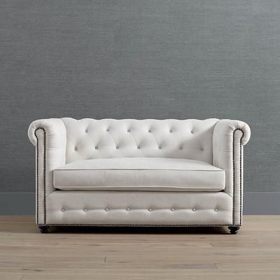 Logan Chesterfield Twin Sleeper Chair - Sisal Crypton Devotion Performance - Frontgate