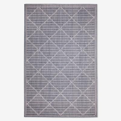 58" x 90" Malibu Indoor/Outdoor Rugs by BrylaneHome in Navy Diamond