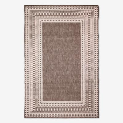 58" x 90" Malibu Indoor/Outdoor Rugs by BrylaneHome in Neutral Border