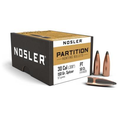 Nosler Partition Rifle Bullet .30 Caliber 150gr 50ct 16329