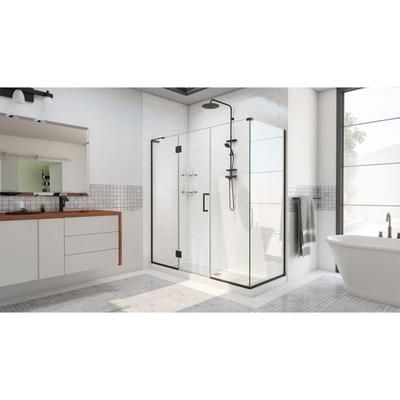 Dreamline DreamLine Unidoor-X 57 1/2 inch W x 34 3/8 inch D x 72 inch H Frameless Hinged Shower Kit in Matte Black E12922534-09