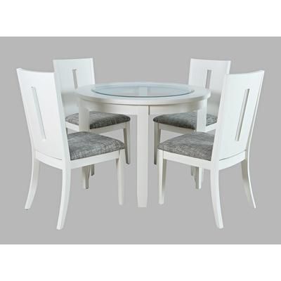 "Urban Icon Contemporary 42" Round Five-Piece Dining Set with Upholstered Chairs - Jofran 2003-42D-5"