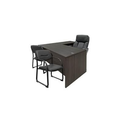 Office Desk & Chair Set for 10' x 10' Office - Charcoal Laminate
