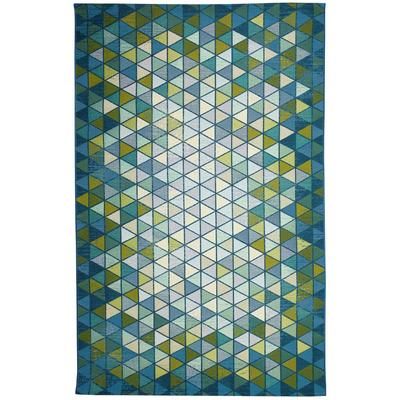 "Liora Manne Marina Triangle Border Indoor/Outdoor Rug Grotto 3'11" x 5'10" - Trans Ocean MNA46812123"