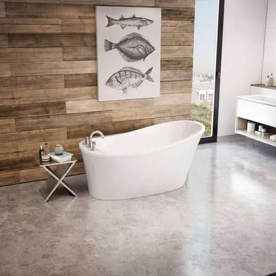 Maax Sax 60 Inch Slipper Freestanding Bathtub - White 105797-000-002-100