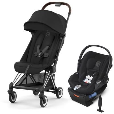 Cybex COYA Compact Stroller + Cloud Q SensorSafe Travel System Bundle - Chrome / Sepia Black / Stard