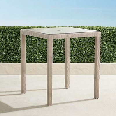 Palermo Square Bar Table in Dove Wicker - Frontgate
