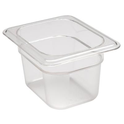 Cambro 84CW135 4"D Eighth Size Food Pan, 4" Deep, Clear, Case of 6