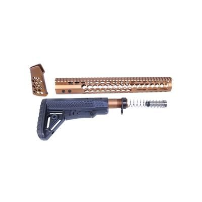 Guntec USA AR .308 Honeycomb Series Gen 2 Complete Furniture Set Bronze HC-SET-G2-308-BRZ