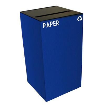 Witt 28GC02-BL 28 gal Paper Recycle Bin - Indoor, Fire Resistant, Slot Opening, Blue