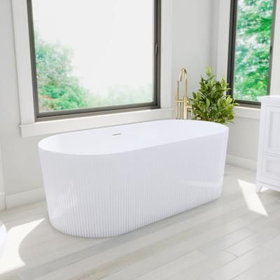 Randolph Morris Groove 67 Inch Acrylic Fluted Freestanding Tub RMD78-MB