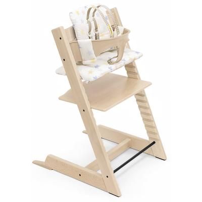 Tripp Trapp High Chair and Cushion with Stokke Tray - Natural / Multi Stars