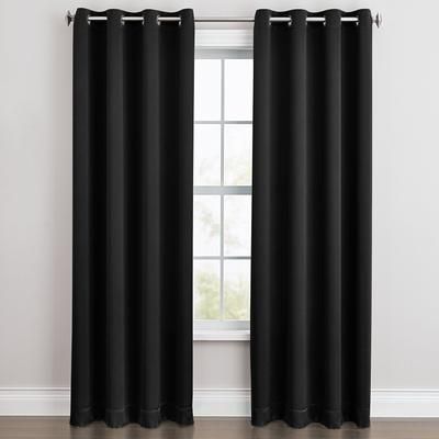 Wide Width BH Studio Room-Darkening Grommet Panel by BH Studio in Black (Size 54" W 108"L) Window Curtain