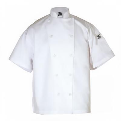 Chef Revival J005-5X Poly Cotton Blend Chef Jacket, Short Sleeve, 5X, White