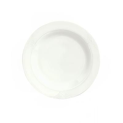 Libbey 950041519 10 5/8" Round Plate w/ Cafe Royal Pattern, Royal Rideau, White, 1 Dozen