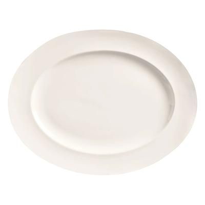 Libbey BW-1122 13 1/4 x 10 1/4" Oval Porcelain Platter, Basics Collection, White