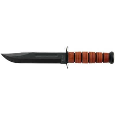 KA-BAR Knives US Navy Fixed Blade Tactical7in Cro-Van 1095 Steel Straight Edge Leather Handle K1225