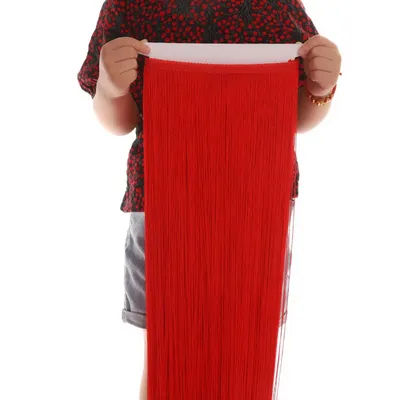 100CM Long Fringe Trim Tassel Lace black Fringe Trimming Lace For Diy Latin Dress Stage Clothes Accessories