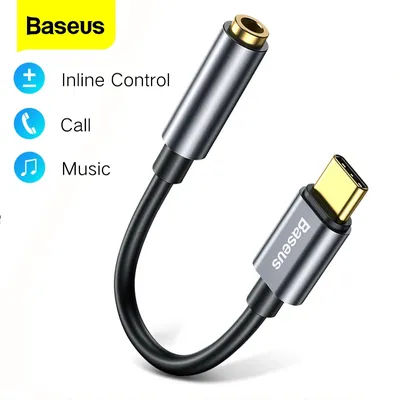 Baseus USB Type C to 3.5mm Earphone Jack OTG Adapter USBC Type-C 3.5 mm Headphone Audio Aux Cable