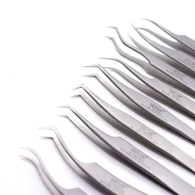 VETUS SA Eyelash Tweezers High Precision 3D/6D Volume Eyelash Extension Tweezer Excellent Closure Best Quality Fan Tweezer