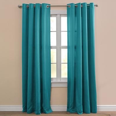 Wide Width BH Studio Room-Darkening Grommet Panel by BH Studio in Teal (Size 54" W 108"L) Window Curtain