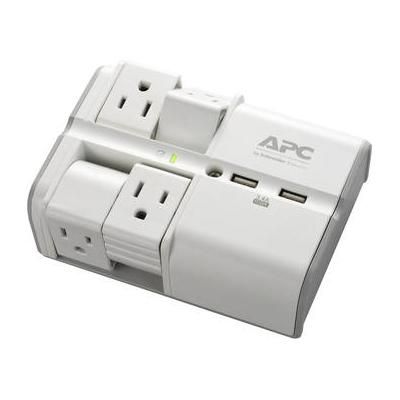 APC Essential SurgeArrest Rotating 4-Outlet Wall Tap with USB Charger (White) PE4WRU3