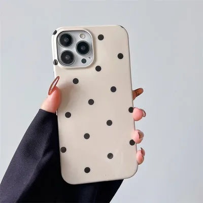 Cute polka dots print phone case for iphone 16 15 16pro 11 15Pro 14 14pro 13 Pro Max 12 Protective