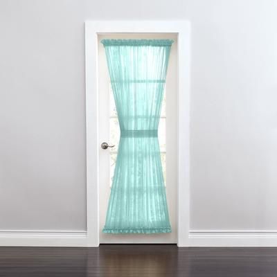 Wide Width BH Studio Sheer Voile Door Panel With Tiebacks by BH Studio in Seaglass (Size 60" W 54" L) Window Curtain