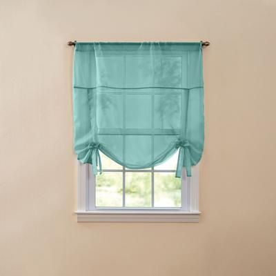Wide Width BH Studio Sheer Voile Tie-Up Shade by BH Studio in Seaglass (Size 36" W 63" L) Window Curtain