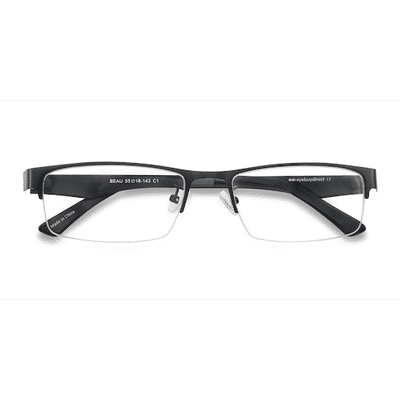 Male s rectangle Black Plastic, Metal Prescription eyeglasses - Eyebuydirect s Beau