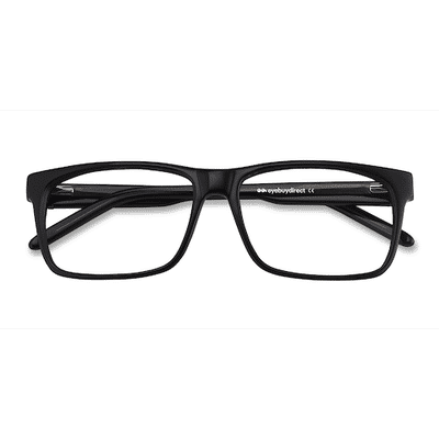 Unisex s rectangle Black Acetate Prescription eyeglasses - Eyebuydirect s Sydney