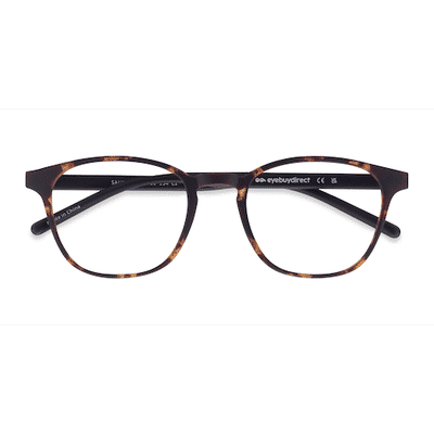 Unisex s square Swirled Amber Plastic Prescription eyeglasses - Eyebuydirect s Saunter