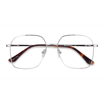 Unisex s square Silver Metal Prescription eyeglasses - Eyebuydirect s Roman