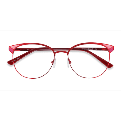 Female s horn Red Metal Prescription eyeglasses - Eyebuydirect s Niki