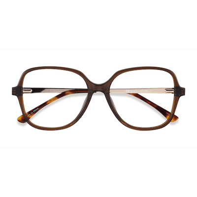 Unisex s square Coffee Acetate, Metal Prescription eyeglasses - Eyebuydirect s Corey