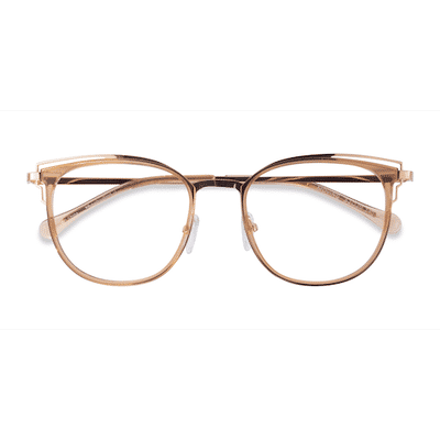 Female s square Clear Yellow Gold Acetate,Metal Prescription eyeglasses - Eyebuydirect s Moving