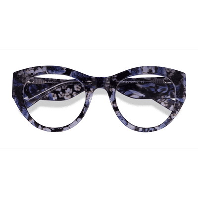 Female s horn Purple Floral Acetate Prescription eyeglasses - Eyebuydirect s Angelica