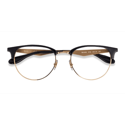 Unisex s browline Black Gold Acetate,Metal Prescription eyeglasses - Eyebuydirect s Ray-Ban RB6396