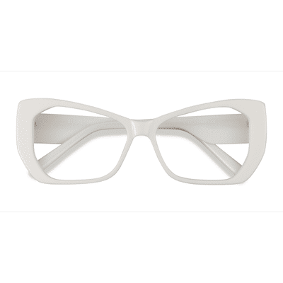 Female s horn White Acetate Prescription eyeglasses - Eyebuydirect s Deduce