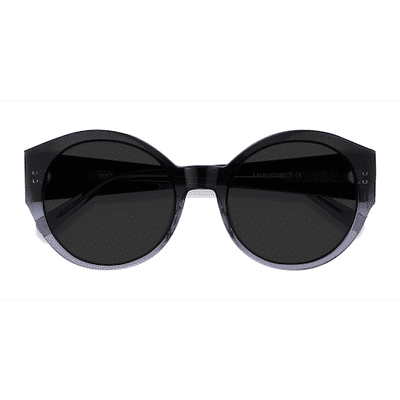 Unisex s round Clear Black Clear Acetate Prescription sunglasses - Eyebuydirect s Trice