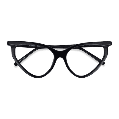 Female s horn Black Acetate Prescription eyeglasses - Eyebuydirect s Siamese