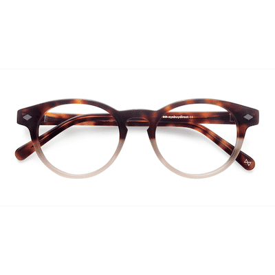 Unisex s round Macchiato Tortoise Acetate Prescription eyeglasses - Eyebuydirect s Concept