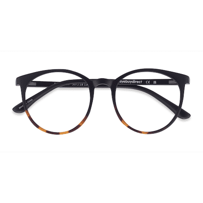 Unisex s round Black Tortoise Plastic Prescription eyeglasses - Eyebuydirect s Portrait