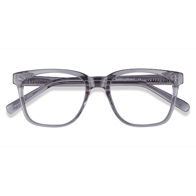 Unisex s rectangle Gray Acetate Prescription eyeglasses - Eyebuydirect s Jamie