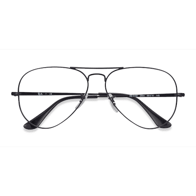 Unisex s aviator Black Metal Prescription eyeglasses - Eyebuydirect s Ray-Ban RB6489